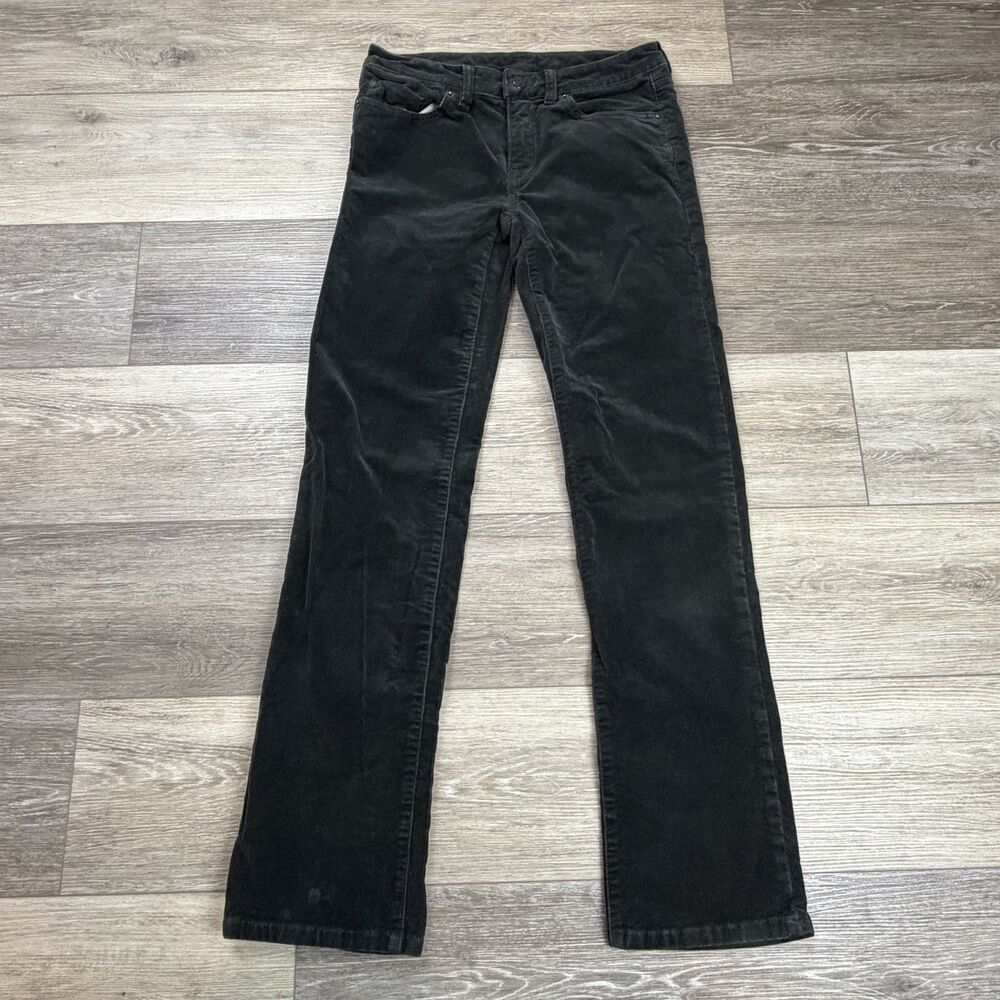 Patagonia Corduroy Pants Womens Size 27 Black Straight Organic Cotton Stretch